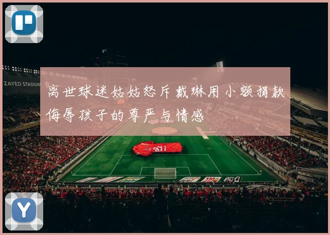 离世球迷姑姑怒斥戴琳用小额捐款侮辱孩子的尊严与情感